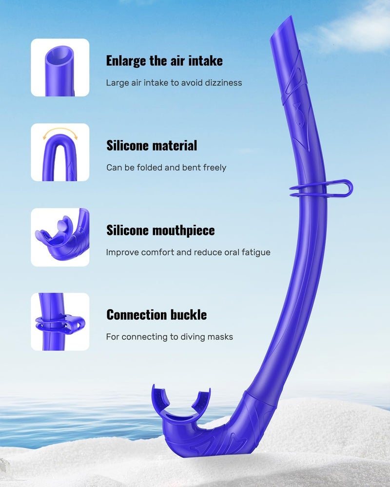 W WSTOO WSTOO Adults Diving Snorkel Breathing Tube Silicone Flexible Foldable Snorkel Anti-Drop for Freediving Swim Training,Diving and Scuba Diving,Easy to Carry for Travel - Image 1